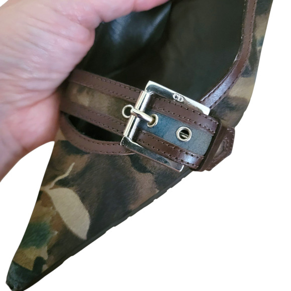 Christian Dior Vintage Galliano Camo Floral Pointed Toe Kitten Heels 36 6 - Picture 6 of 12